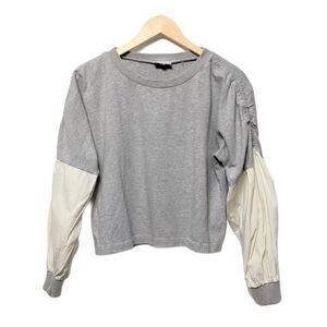 KINLY Mixed Media Balloon Sleeve Sweatshirt S